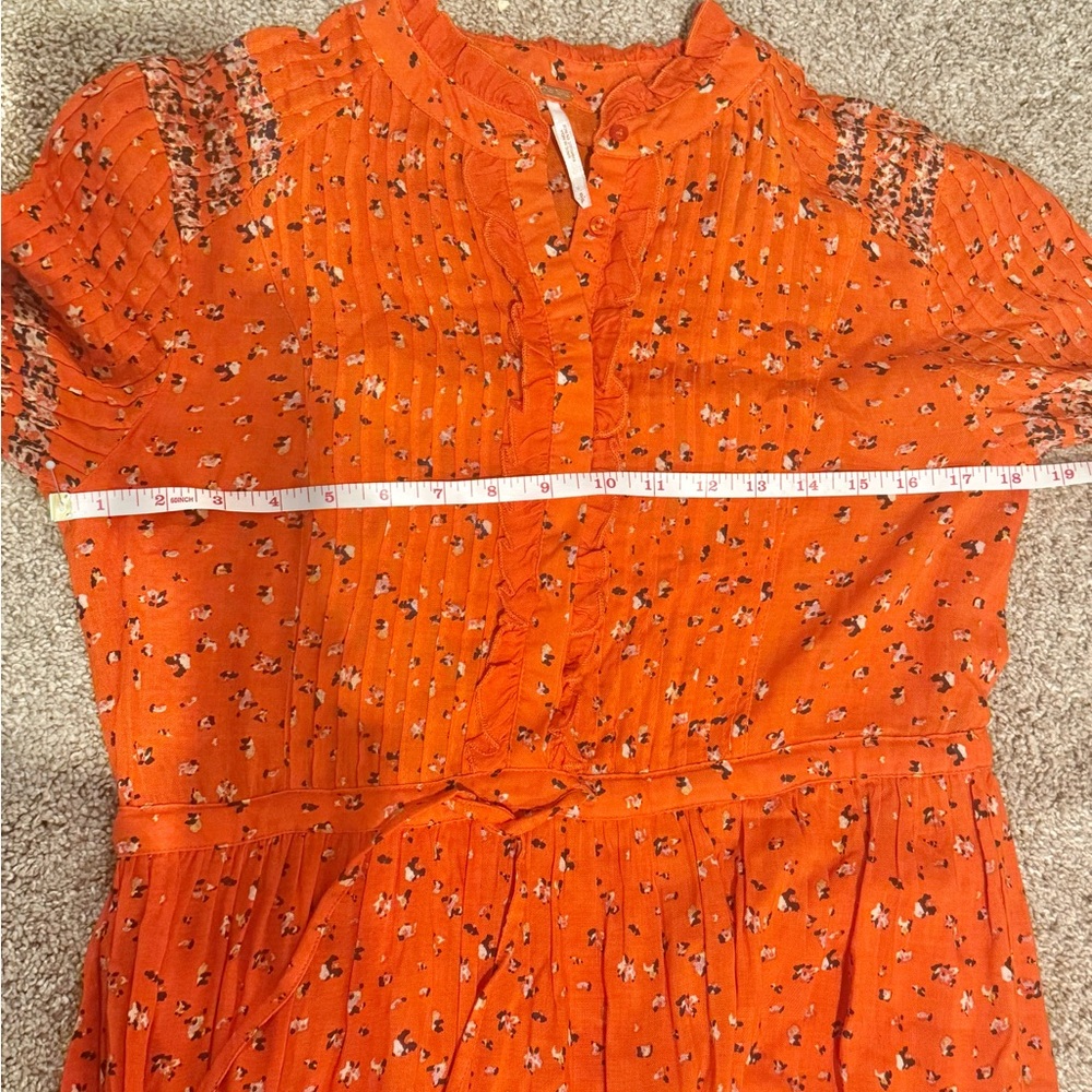 Free People. Rare Feeling Printed Maxi Dress. Orange. Size Small. - Picture 13 of 14